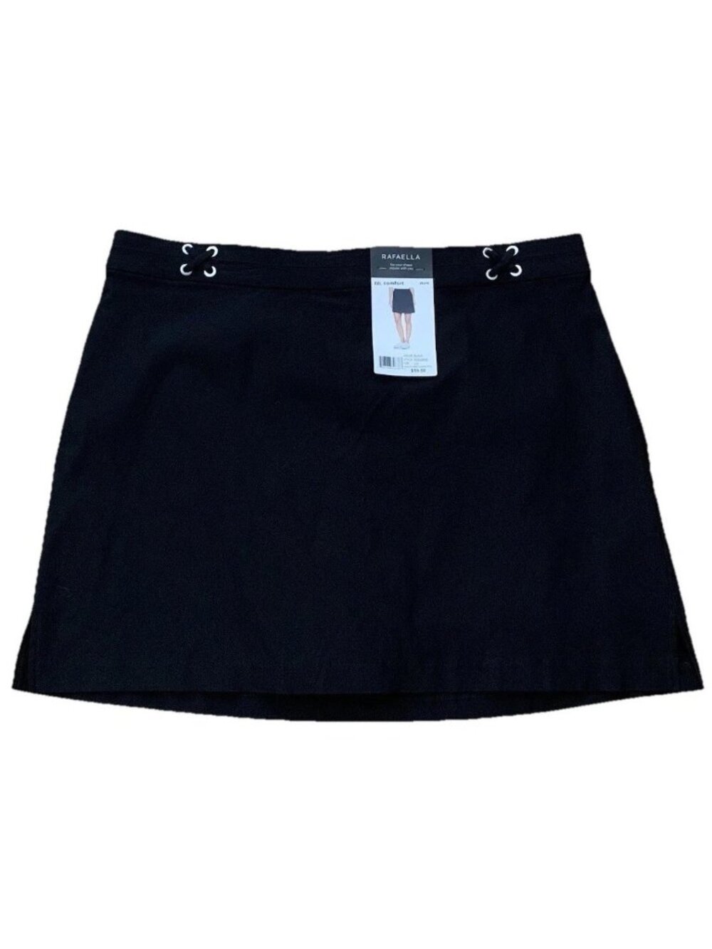 Rafaella Women's 2XL Comfort Waistband Casual Stretch Skort Black NWT